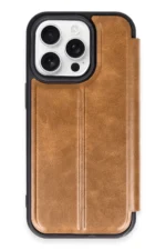 Uray store Apple iPhone 14 Pro Max Kılıf Flip Cover - Taba
