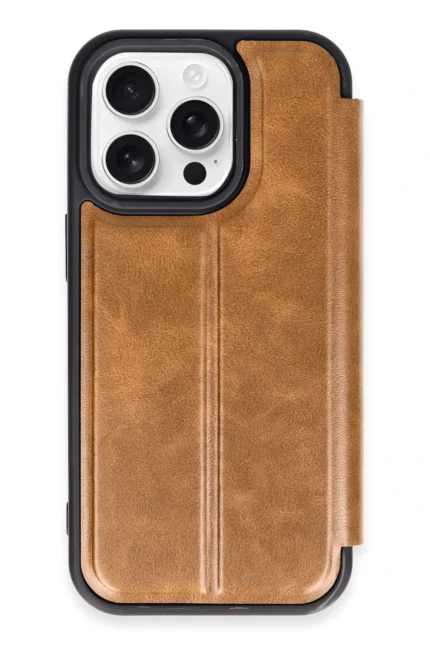 Uray store Apple iPhone 14 Pro Max Kılıf Flip Cover - Taba