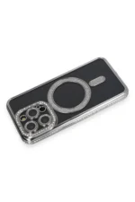 Uray store Apple iPhone 14 Pro Max Kılıf Joke Simli Magneticsafe Kılıf - Gri - Görsel 2