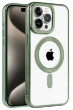 Uray store Apple iPhone 14 Pro Max Kılıf Kronos Magsafe Kapak - Koyu Yeşil
