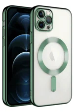 Uray store Apple iPhone 14 Pro Max Kılıf Kross Magneticsafe Kapak - Koyu Yeşil