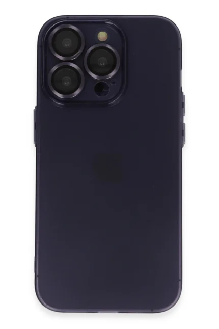 Uray store Apple iPhone 14 Pro Max Kılıf Luko Lens Silikon - Derin Mor