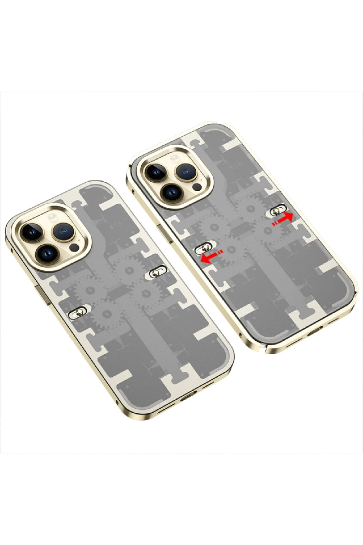 newface-iphone-14-pro-max-kilif-mekanik-bumper-kapak-gold-default Uray store Apple iPhone 14 Pro Max Kılıf Mekanik Bumper Kapak - Gold - Görsel 1