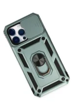 Uray store Apple iPhone 14 Pro Max Kılıf Pars Lens Yüzüklü Silikon - Yeşil - Görsel 3