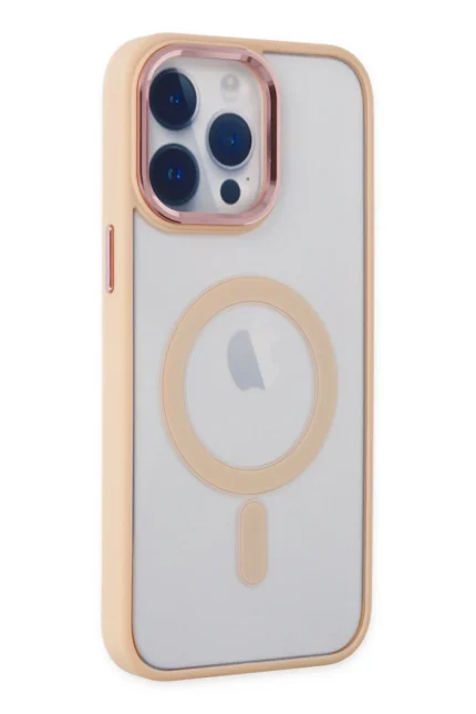 Uray store Apple iPhone 14 Pro Max Kılıf Room Magneticsafe Silikon - Pudra