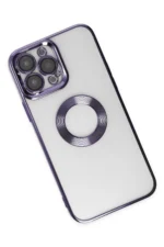 Uray store Apple iPhone 14 Pro Max Kılıf Slot Silikon - Mor - Görsel 3