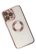 Uray store Apple iPhone 14 Pro Max Kılıf Slot Silikon - Rose Gold - Görsel 3