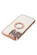 Uray store Apple iPhone 14 Pro Max Kılıf Slot Silikon - Rose Gold - Görsel 5