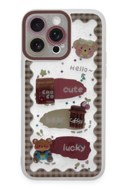 Uray store Apple iPhone 14 Pro Max Kılıf Sweet Desenli Silikon Kapak - Şeffaf