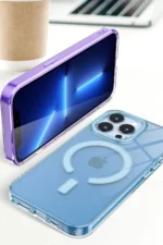 Uray store Apple iPhone 14 Pro Max Kılıf Troy Magsafe Kapak - Mor - Görsel 3