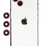 Uray store Apple iPhone 14 Shine Kamera Lens - Kırmızı