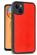 Uray store Apple iPhone 15 Kılıf Aras Deri Kapak - Kırmızı - Görsel 2