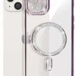 Uray store Apple iPhone 15 Kılıf Joke Simli Magneticsafe Kılıf - Derin Mor