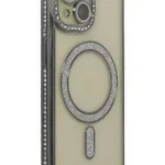 Uray store Apple iPhone 15 Kılıf Joke Simli Magneticsafe Kılıf - Gri
