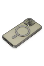 Uray store Apple iPhone 15 Kılıf Joke Simli Magneticsafe Kılıf - Gri - Görsel 3