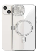 Uray store Apple iPhone 15 Kılıf Joke Simli Magneticsafe Kılıf - Gümüş - Görsel 3