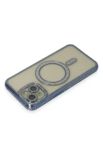 Uray store Apple iPhone 15 Kılıf Joke Simli Magneticsafe Kılıf - Lacivert - Görsel 2