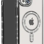 Uray store Apple iPhone 15 Kılıf Joke Simli Magneticsafe Kılıf - Siyah