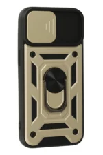 Uray store Apple iPhone 15 Kılıf Pars Lens Yüzüklü Silikon - Gold - Görsel 2