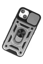 Uray store Apple iPhone 15 Kılıf Pars Lens Yüzüklü Silikon - Gümüş - Görsel 3