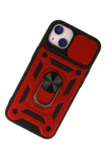 Uray store Apple iPhone 15 Kılıf Pars Lens Yüzüklü Silikon - Kırmızı - Görsel 3