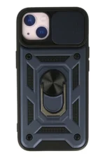 Uray store Apple iPhone 15 Kılıf Pars Lens Yüzüklü Silikon - Lacivert