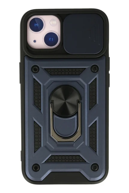 Uray store Apple iPhone 15 Kılıf Pars Lens Yüzüklü Silikon - Lacivert