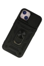 Uray store Apple iPhone 15 Kılıf Pars Lens Yüzüklü Silikon - Siyah - Görsel 3