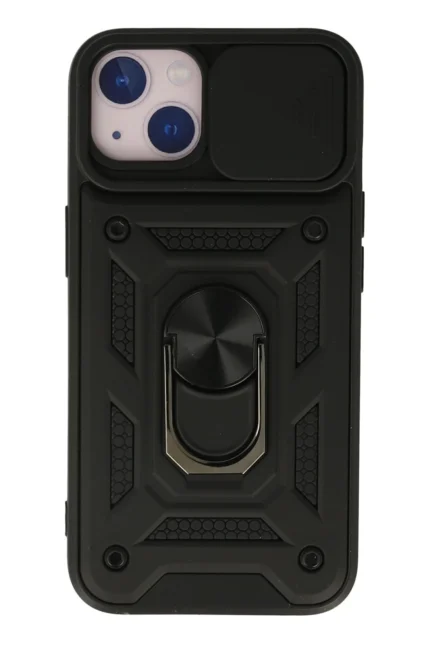 Uray store Apple iPhone 15 Kılıf Pars Lens Yüzüklü Silikon - Siyah