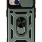 Uray store Apple iPhone 15 Kılıf Pars Lens Yüzüklü Silikon - Yeşil