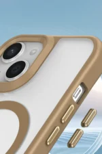 Uray store Apple iPhone 15 Plus Kılıf Enka Magsafe Silikon Kılıf - Desert - Görsel 2