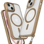 Uray store Apple iPhone 15 Plus Kılıf Enka Magsafe Silikon Kılıf - Desert
