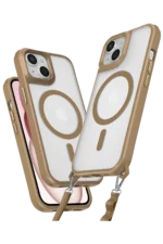 Uray store Apple iPhone 15 Plus Kılıf Enka Magsafe Silikon Kılıf - Desert