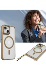 Uray store Apple iPhone 15 Plus Kılıf Enka Magsafe Silikon Kılıf - Desert - Görsel 3