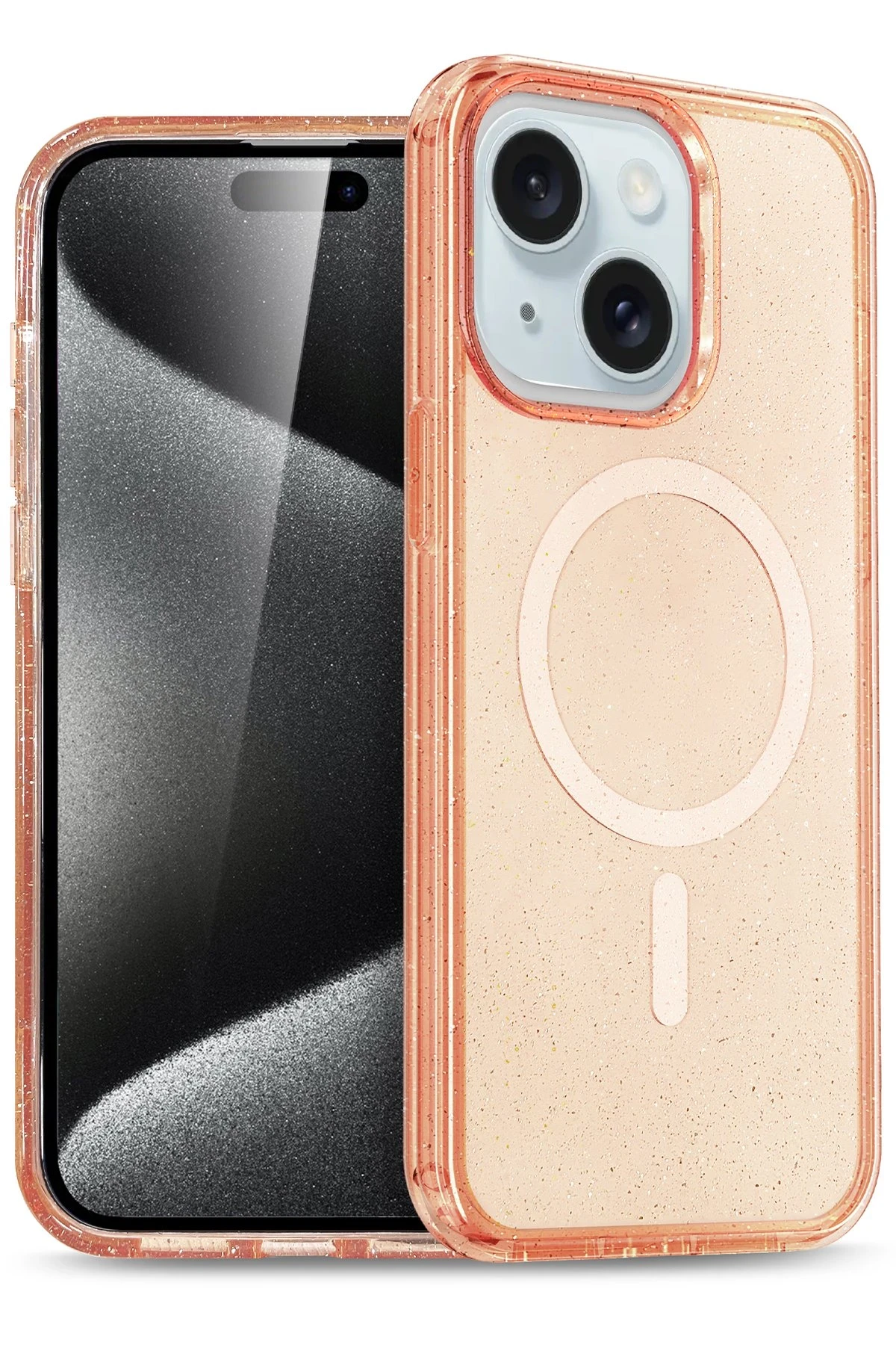 newface-iphone-15-plus-kilif-glow-magsafe-kapak-turuncu-default Uray store Apple iPhone 15 Plus Kılıf Star Magsafe Kapak - Turuncu - Görsel 1