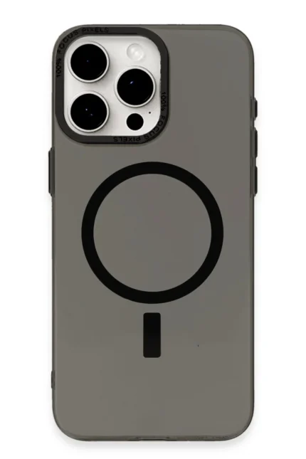 Uray store Apple iPhone 15 Pro Kılıf Anka PC Magneticsafe Sert Metal Kapak - Siyah
