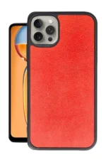Uray store Apple iPhone 15 Pro Kılıf Aras Deri Kapak - Kırmızı