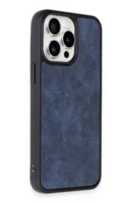 Uray store Apple iPhone 15 Pro Kılıf Aras Deri Kapak - Lacivert - Görsel 2