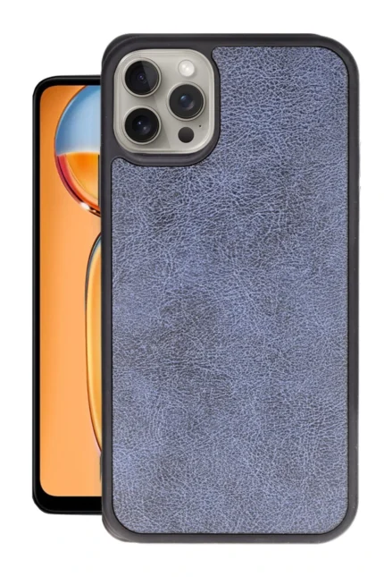 Uray store Apple iPhone 15 Pro Kılıf Aras Deri Kapak - Lacivert