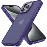 Uray store Apple iPhone 15 Pro Kılıf Elegant Kapak - Derin Mor