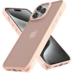 Uray store Apple iPhone 15 Pro Kılıf Elegant Kapak - Pudra
