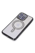Uray store Apple iPhone 15 Pro Kılıf Joke Simli Magneticsafe Kılıf - Siyah - Görsel 3