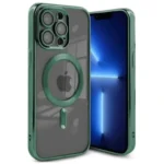 Uray store Apple iPhone 15 Pro Kılıf Kross Magneticsafe Kapak - Koyu Yeşil