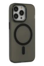 Uray store Apple iPhone 15 Pro Kılıf Lodos Magneticsafe Mat Kapak - Siyah - Görsel 2