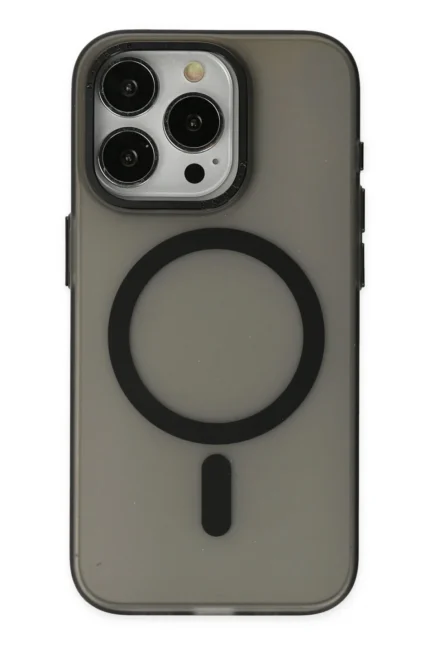 Uray store Apple iPhone 15 Pro Kılıf Lodos Magneticsafe Mat Kapak - Siyah