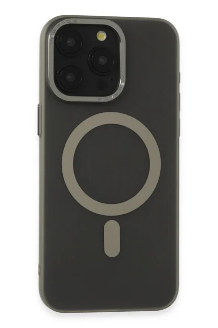 Uray store Apple iPhone 15 Pro Kılıf Lodos Magneticsafe Mat Kapak - Titan Gri