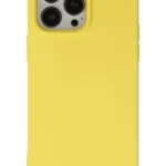 Uray store Apple iPhone 15 Pro Kılıf Nano içi Kadife Silikon - Sarı