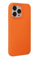 Uray store Apple iPhone 15 Pro Kılıf Nano içi Kadife Silikon - Turuncu - Görsel 2