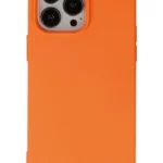 Uray store Apple iPhone 15 Pro Kılıf Nano içi Kadife Silikon - Turuncu