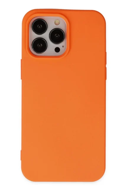 Uray store Apple iPhone 15 Pro Kılıf Nano içi Kadife Silikon - Turuncu